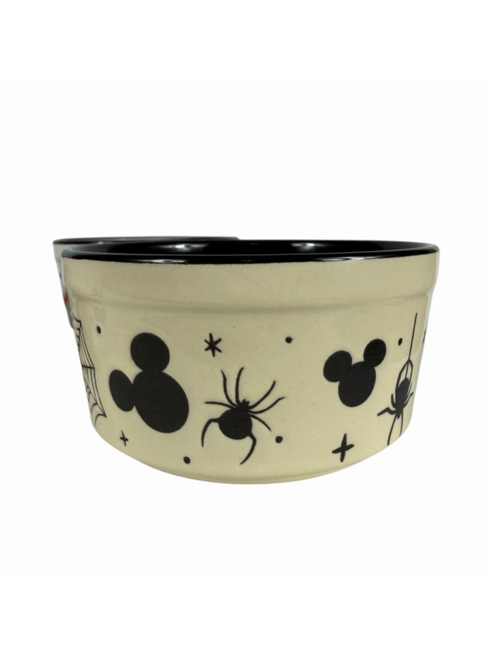 Set of 4 Disney Halloween Mickey Mouse Ceramic Ramekins Oven Safe Spiderwebs - Picture 2 of 8